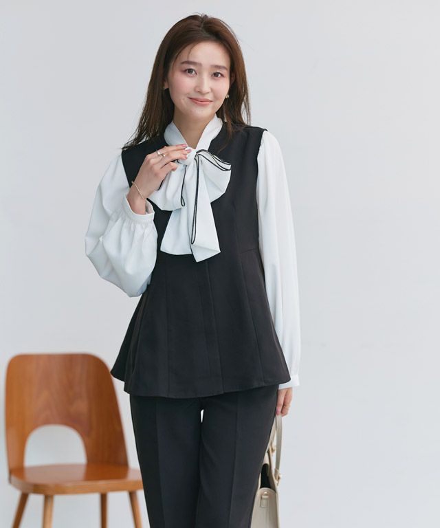 158cm / 配色 / ネイビー×オフホワイト / M