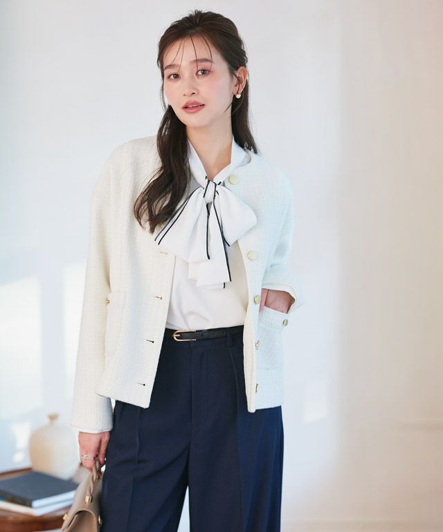 158cm / 配色 / ネイビー×オフホワイト / M