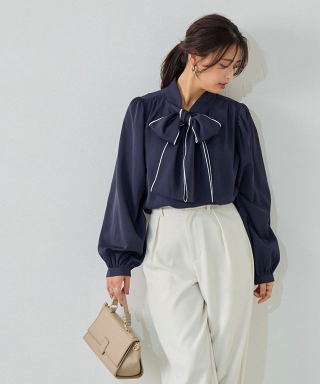 158cm / 配色 / ネイビー×オフホワイト / M