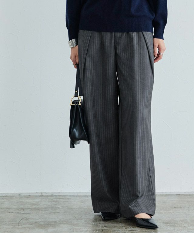 166cm / ストライプ杢チャコール / M