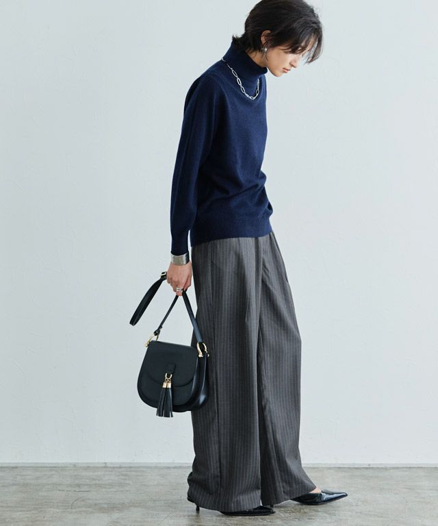 166cm / ストライプ杢チャコール / M