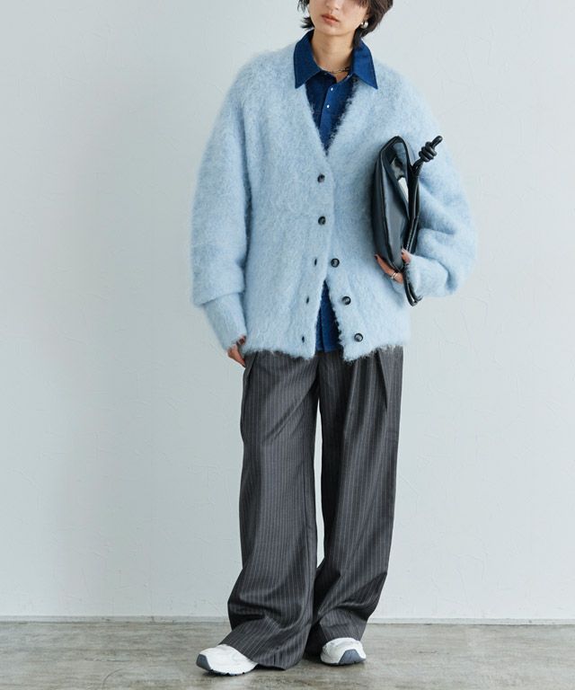 166cm / ストライプ杢チャコール / M