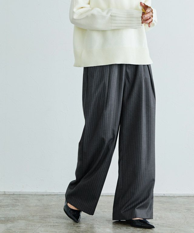 166cm / ストライプ杢チャコール / M