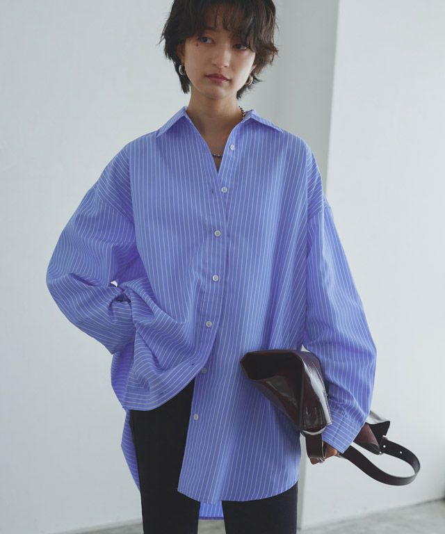 166cm / ブルー×オフホワイト / ロング丈 / M