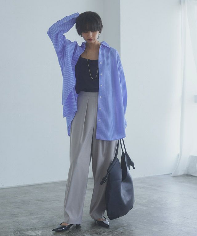 166cm / ブルー×オフホワイト / ロング丈 / M