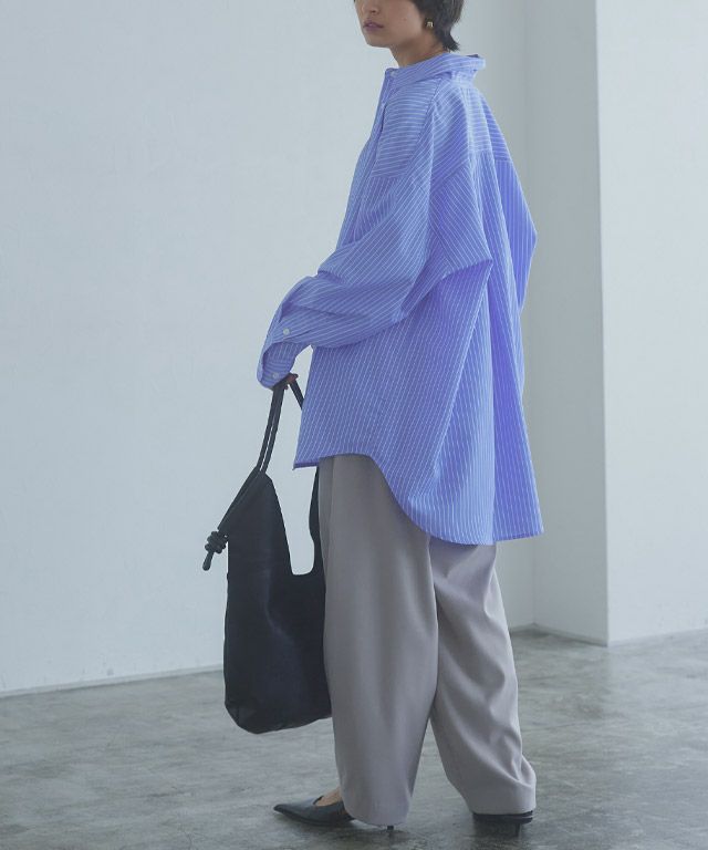 166cm / ブルー×オフホワイト / ロング丈 / M