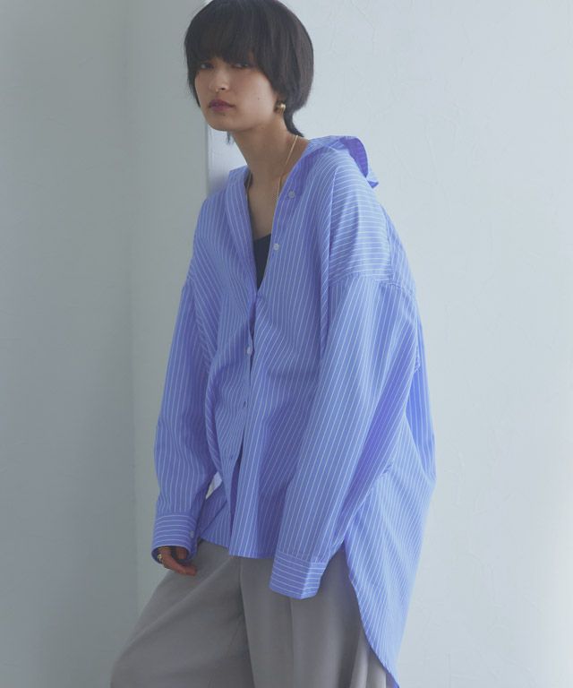 166cm / ブルー×オフホワイト / ロング丈 / M