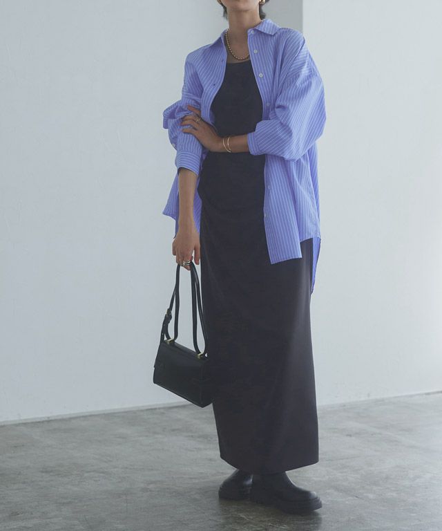 166cm / ブルー×オフホワイト / ロング丈 / M