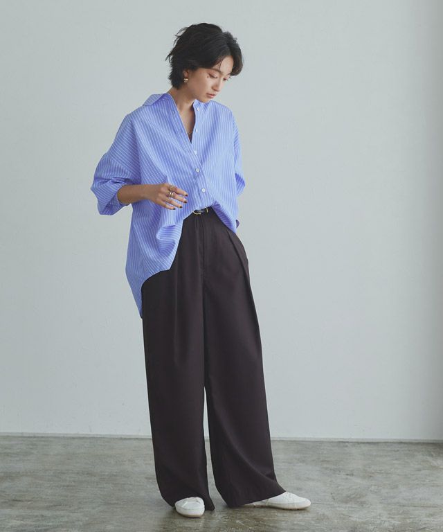 166cm / ブルー×オフホワイト / ミドル丈 / M