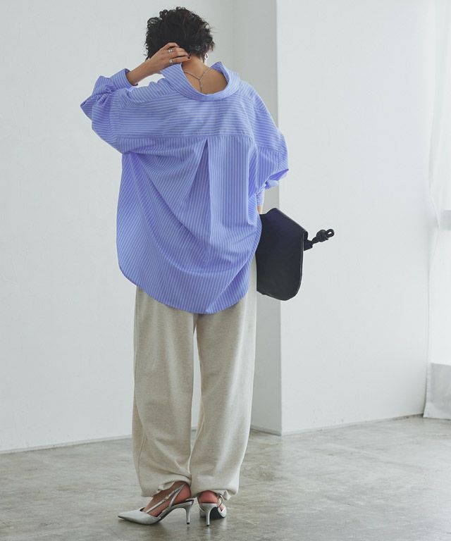 166cm / ブルー×オフホワイト / ミドル丈 / M