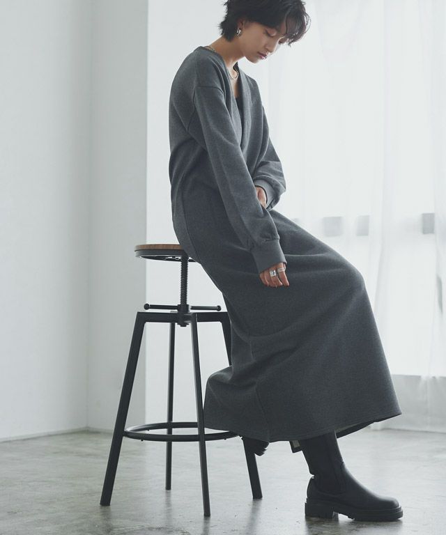 166cm / 杢チャコール×ブラック / M