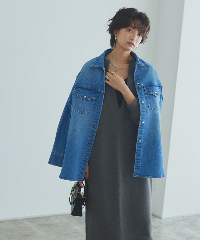 166cm / 杢チャコール×ブラック / M