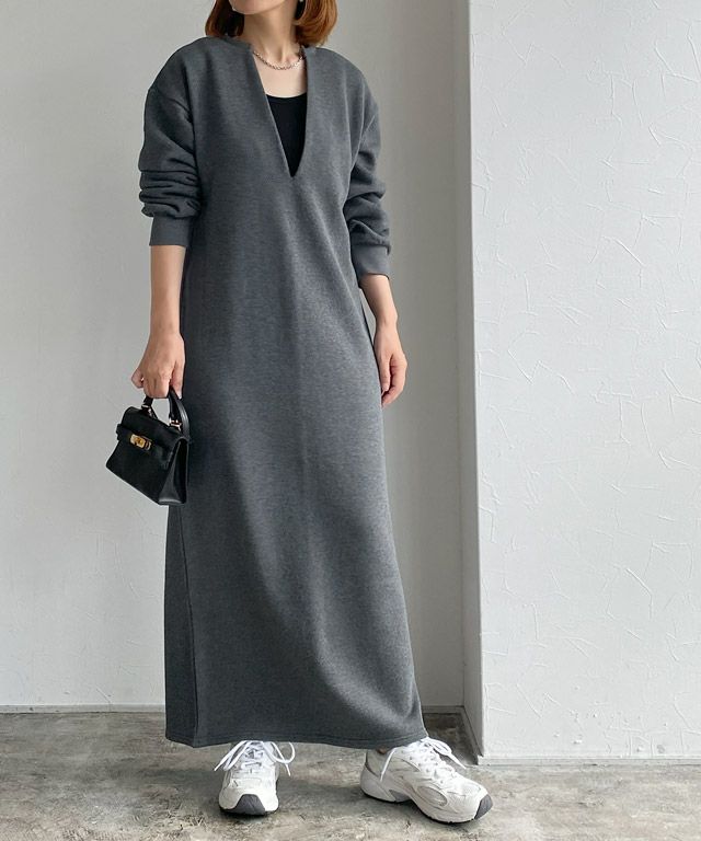 160cm / 杢チャコール×ブラック / M