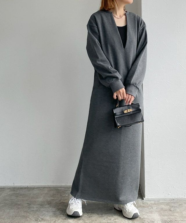 160cm / 杢チャコール×ブラック / M