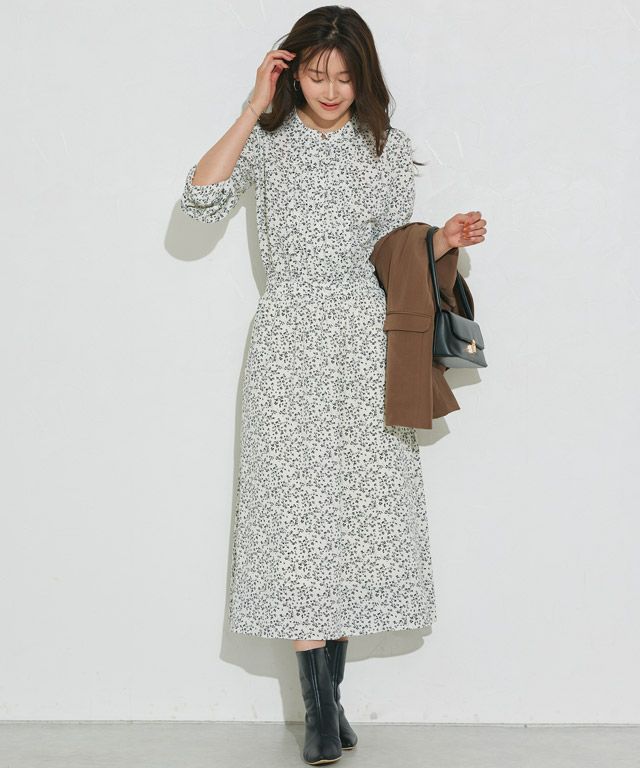 166cm / 花柄 / アイボリー / M