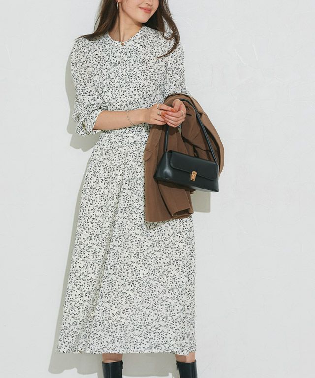 166cm / 花柄 / アイボリー / M