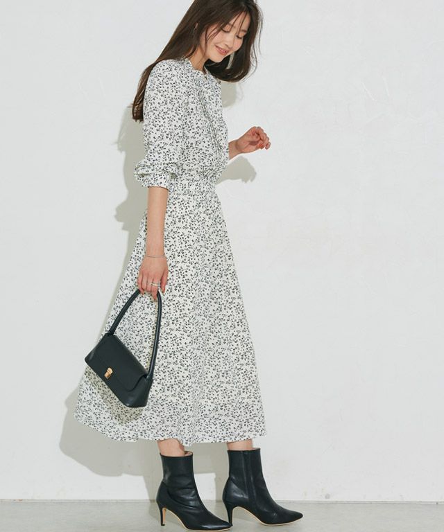 166cm / 花柄 / アイボリー / M