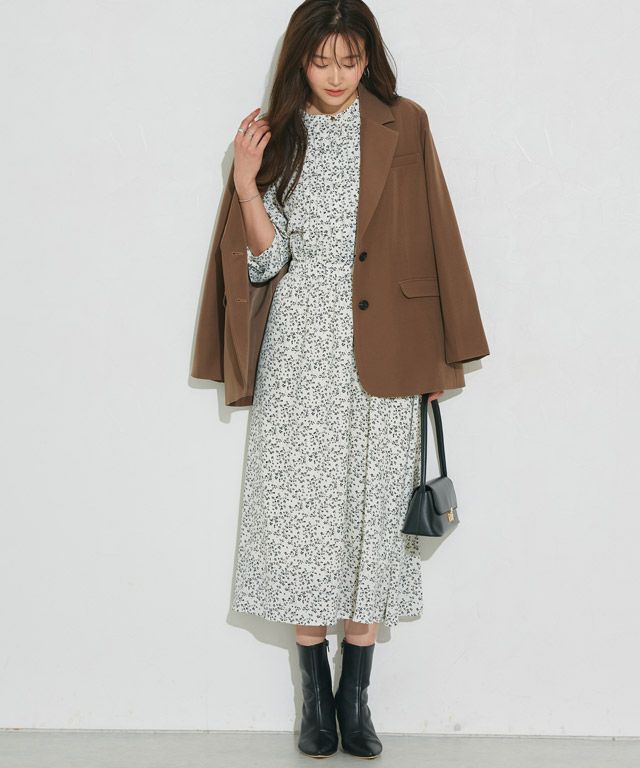 166cm / 花柄 / アイボリー / M