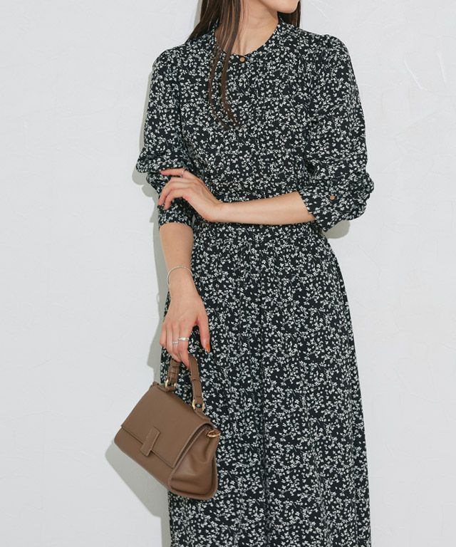 166cm / 花柄 / ブラック / M