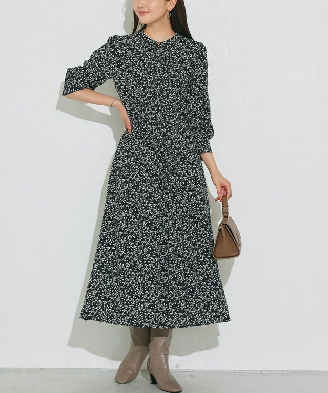 166cm / 花柄 / ブラック / M