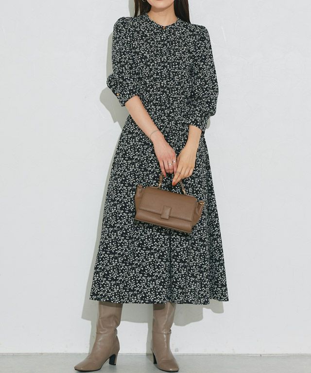 166cm / 花柄 / ブラック / M