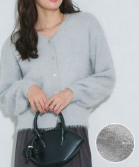 スパンコールシャギーニットカーディガン