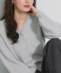 スパンコールシャギーニットカーディガン