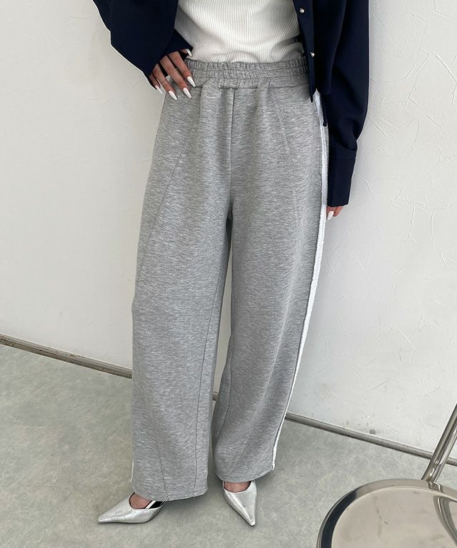  [ECLAM] フリンジラインポンチパンツ