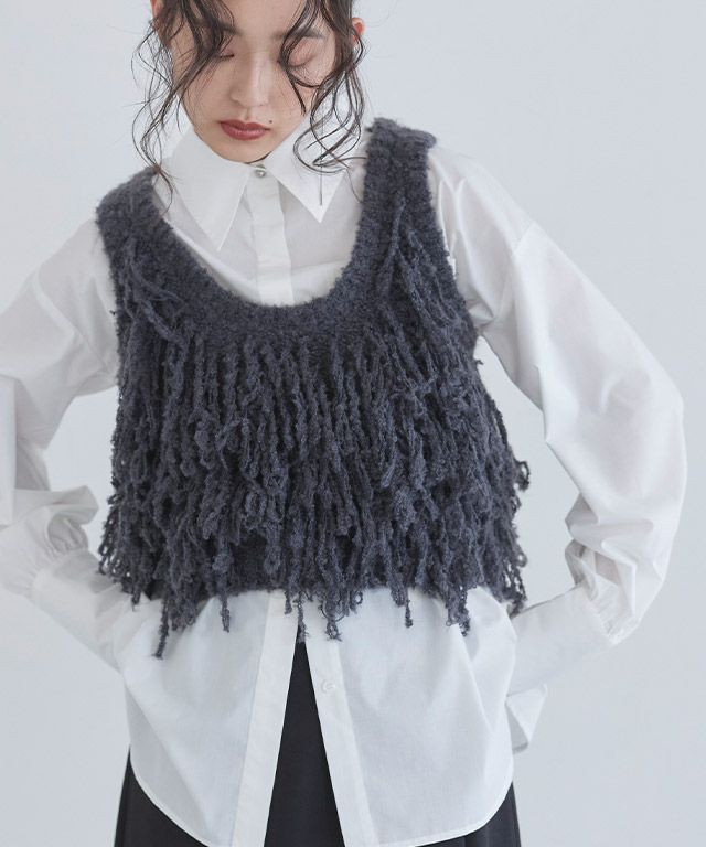 [ECLAM] ループヤーンニットベスト