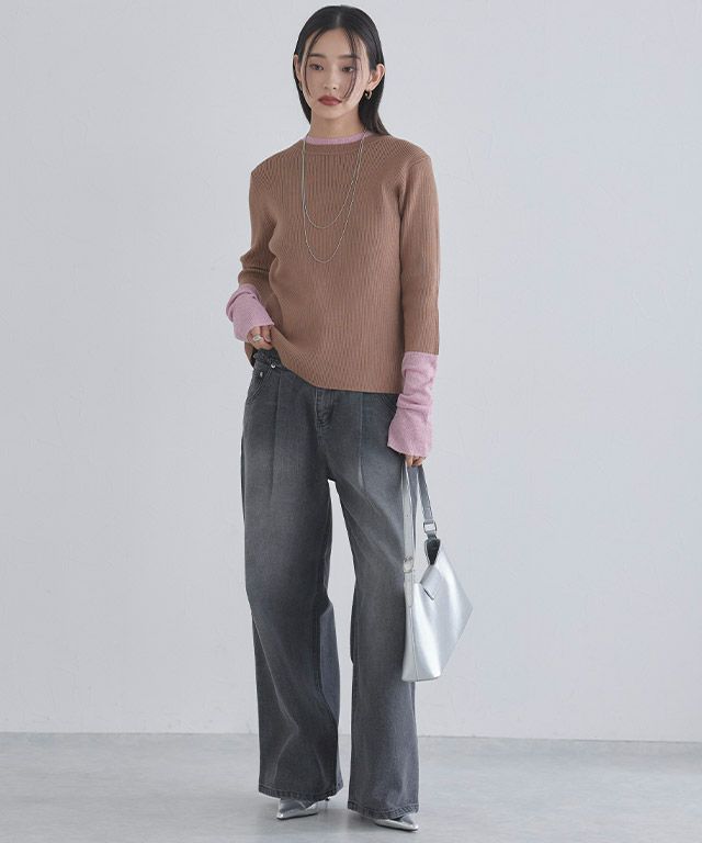 163cm / ブラウン×ピンクラメ / M