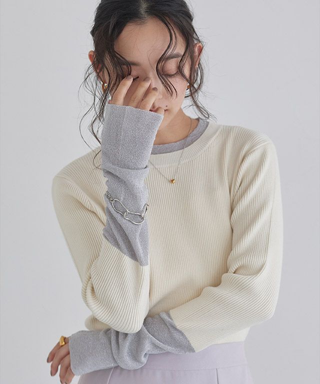 163cm / アイボリー×シルバーラメ / M