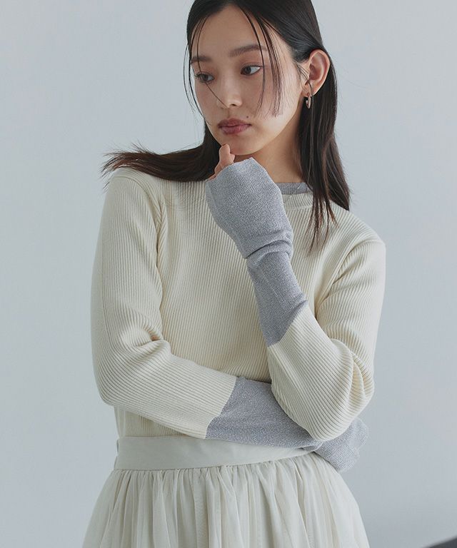 163cm / アイボリー×シルバーラメ / M