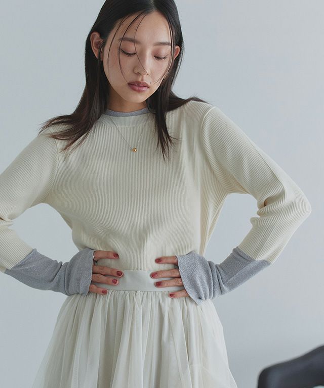 163cm / アイボリー×シルバーラメ / M