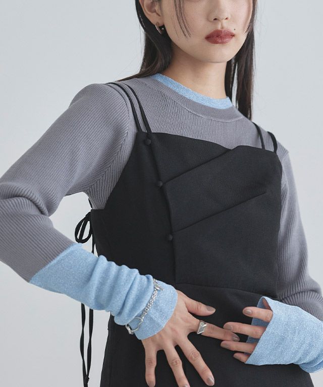 163cm / グレー×ブルーラメ / M