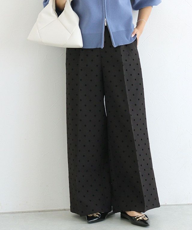 フロッキードットワイドパンツ【Pierrot】 【shiho channelさんYouTube