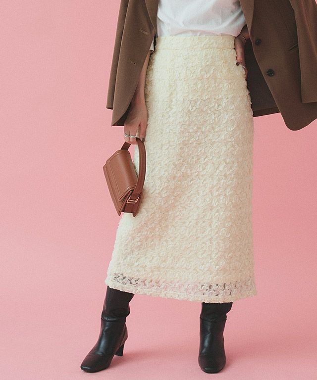 フラワージャカードＩラインスカート【Pierrot】