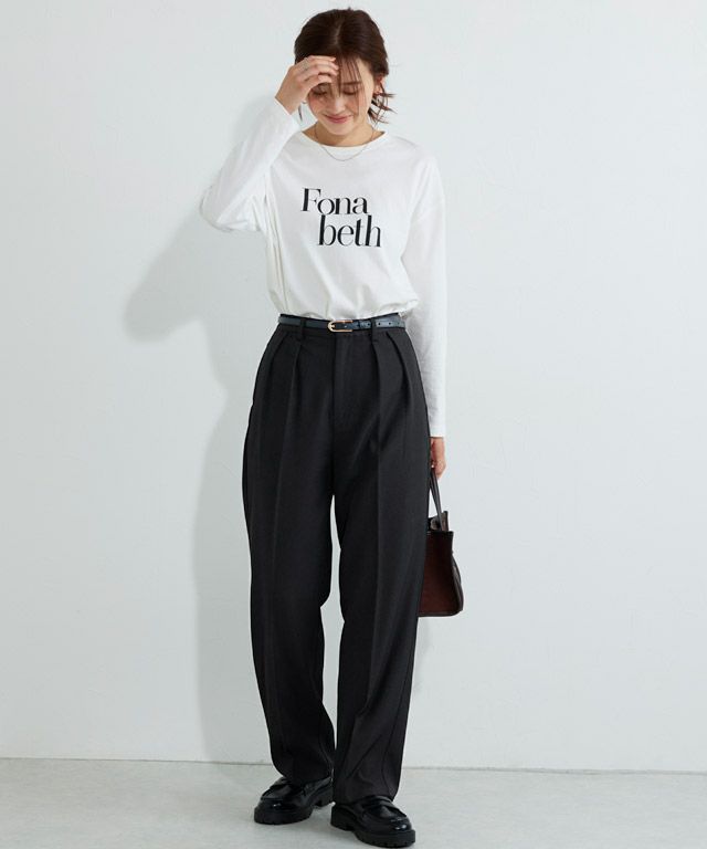 新品【CLANE】タック　テーパードパンツ　センタープレス　ブラック センタープレスタックワイドパンツ(M ブラック): AIMER | エメ