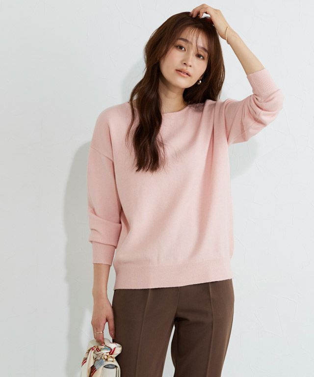 166cm / パウダーピンク / ボートネック / M