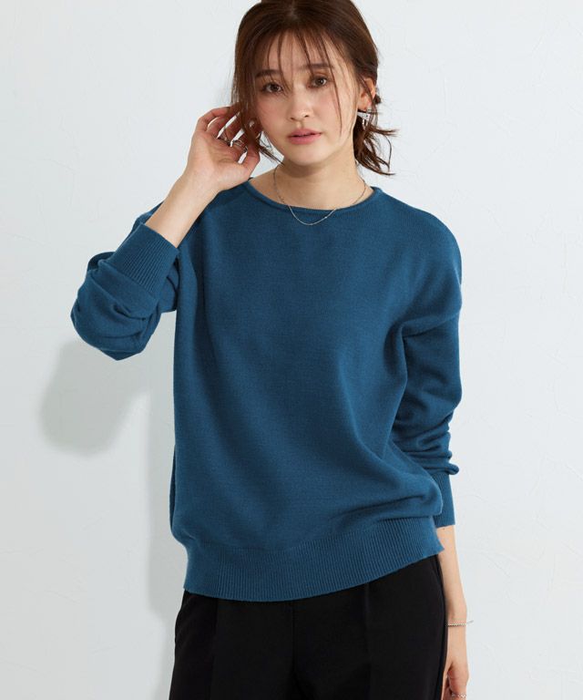 166cm / インディゴブルー / ボートネック / M