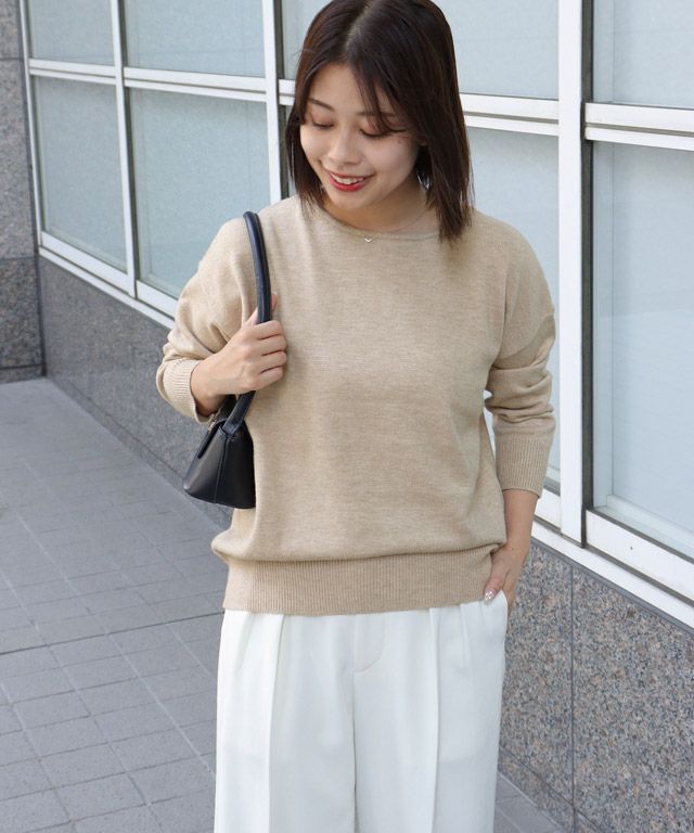 150cm / 杢ベージュ / ボートネック / M