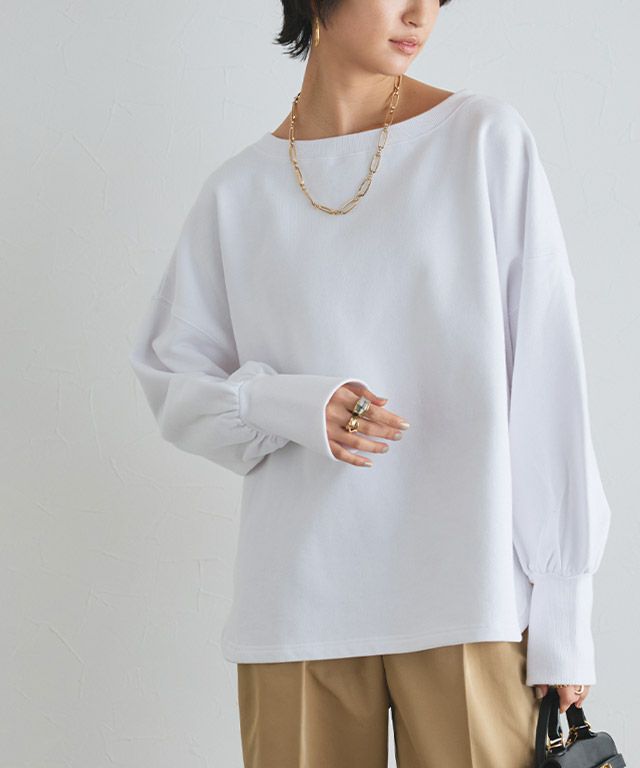 【新品タグ付き】ボートネックワイドスウェット RASW]ボートネックルーズプレーティングスウェット 【KKfashionさん