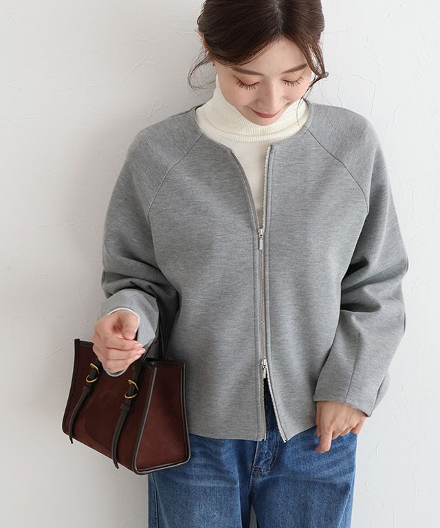 ノーカラーダンボールブルゾン