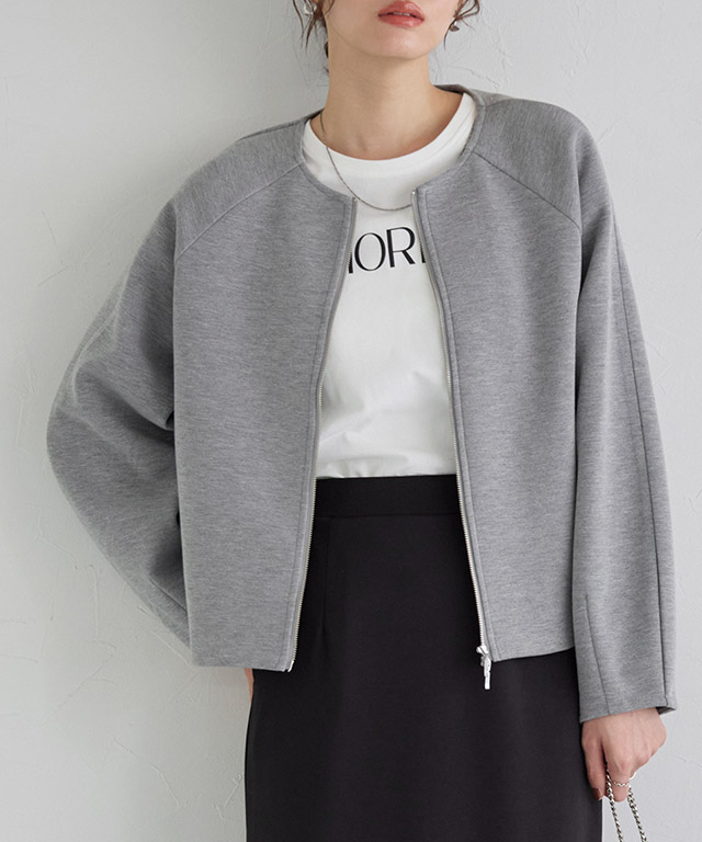 ノーカラーダンボールブルゾン