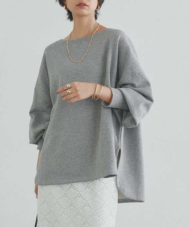 166cm / オフホワイト×杢グレー / M