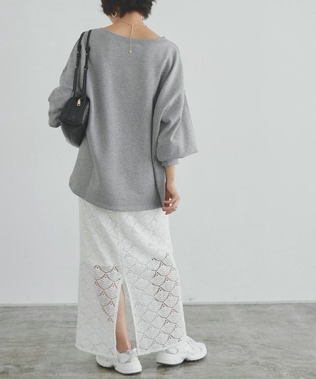 166cm / オフホワイト×杢グレー / M