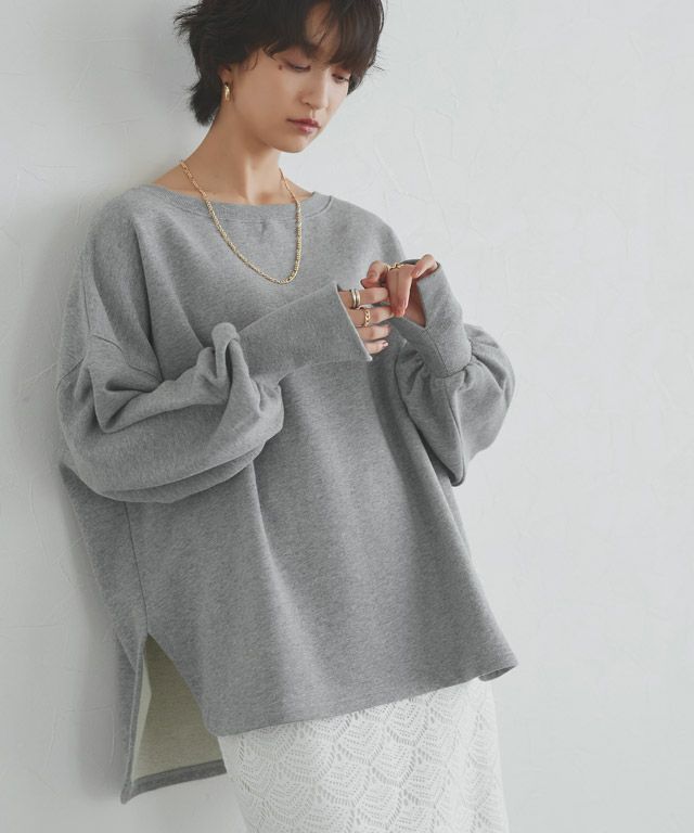 166cm / オフホワイト×杢グレー / M