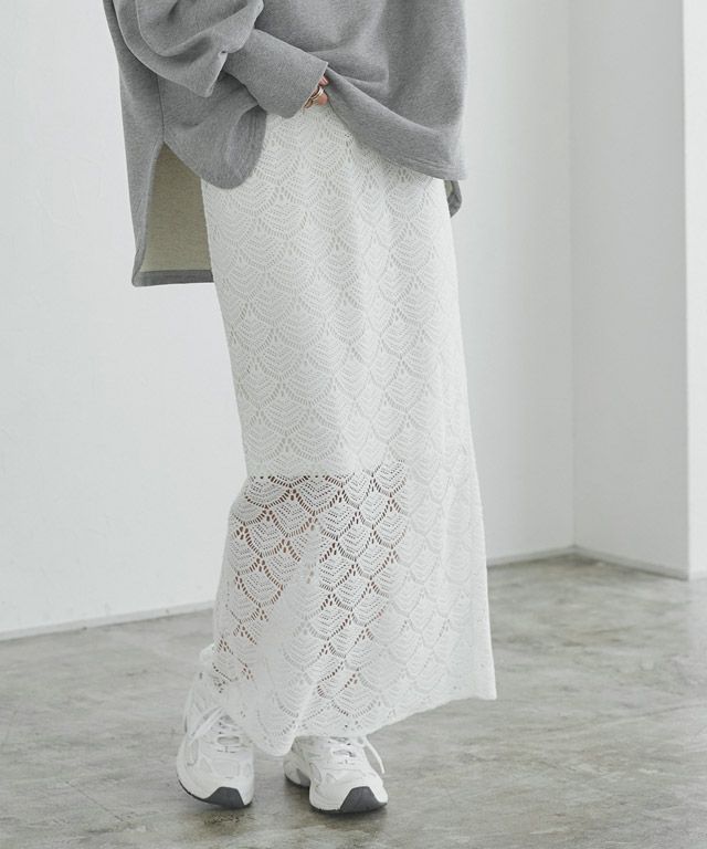 166cm / オフホワイト×杢グレー / M