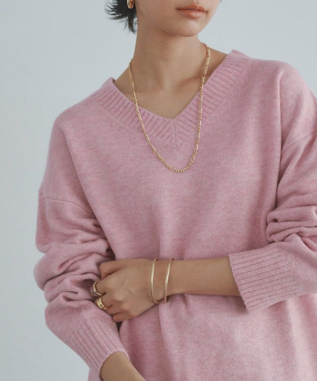 RASW]Vネックウールミックスニット 【KKfashionさんYouTube紹介