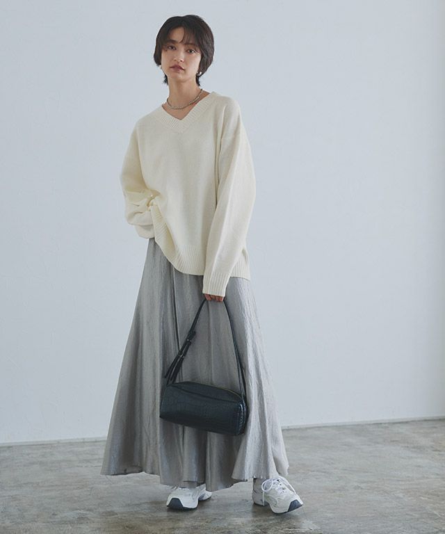 RASW]Vネックウールミックスニット 【KKfashionさんYouTube紹介