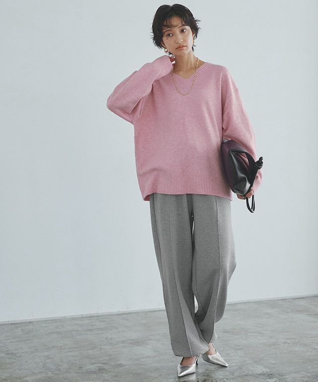 166cm / 杢グレー×杢ピンク / M